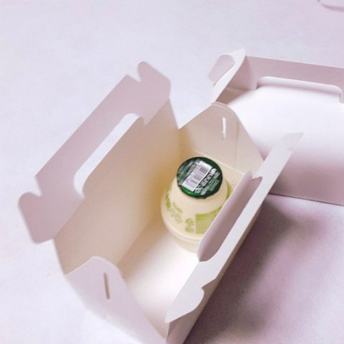 배꼽대장 손잡이 투명창 무지 선물상자 24매, 화이트, 24개