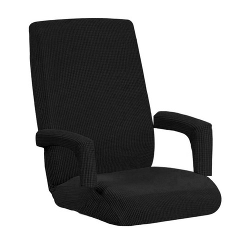 스트레치 컴퓨터 사무실 의자는 부드러운 맞춤 범용 책상 회전 의자를 덮습니다., 블랙 XL, 폴리 에스터