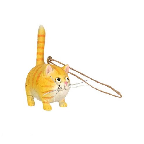 사랑스러운 수지 고양이 입상 펜던트 거울 장식을위한 작은 미니어처 동물 조각 크리스마스 원예 크리스마스, 금
