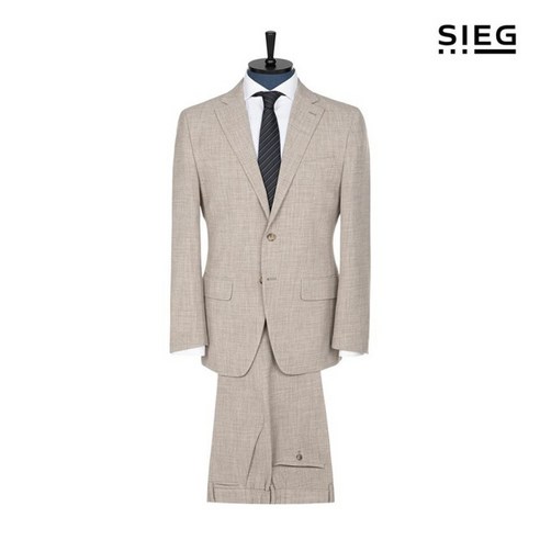지이크 멜란지 베이지 레귤러핏 정장 슈트 (PEEAD4066_PEFAD4266)