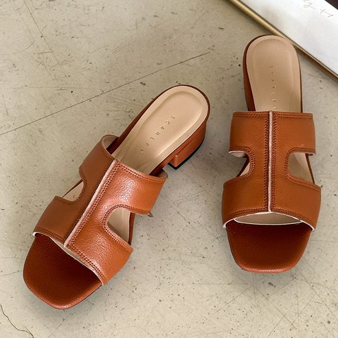 [유튜버픽] 국내제작 르메로 가죽 뮬 슬리퍼 3cm 5cm