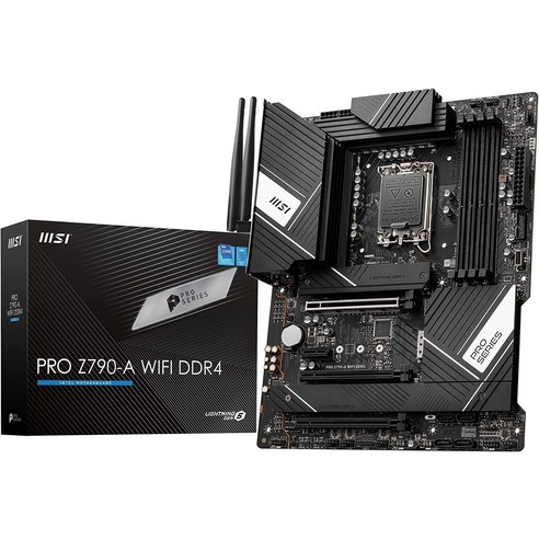 MSI 마더보드 PRO Z790-A WIFI DDR4 INTEL 제1213세대 CPU(LGA1700) 대응 Z790 칩셋 탑재 ATX MB5916