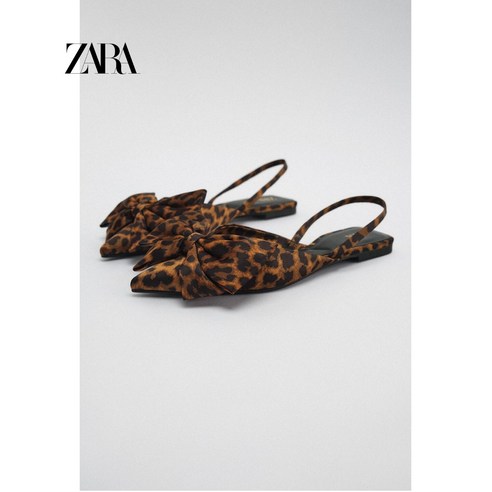 ZARA 자라 애니멀 패턴 슬링백 발레리나 로우힐