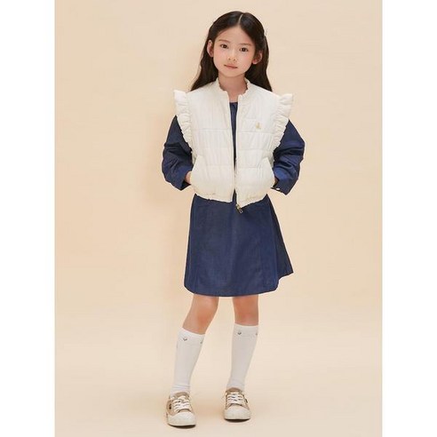 빈폴키즈 BEANPOLE KIDS 여아 러블리 패딩 베스트 아이보리 BI4836G010