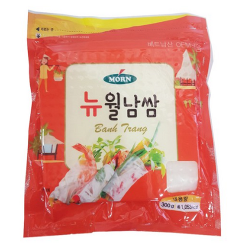 MORN 뉴 월남쌈 라이스페이퍼 사각, 300g, 5개
