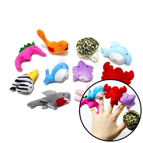 해양동물 손가락인형 10종 어린이집 역할극 교구 유치원 인형선물 인형극