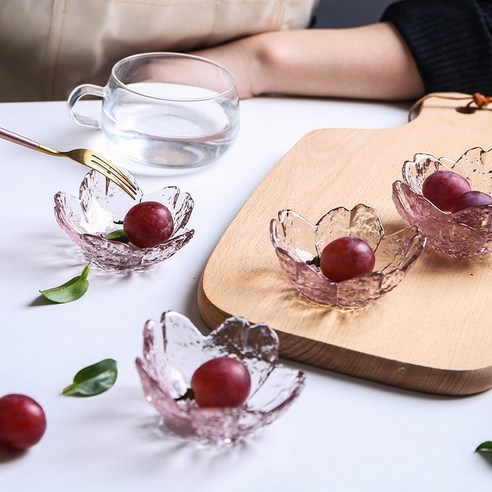 DFMEI 망치목문 꽃유리소스접시식초전골소스접시식초밥소스접시꽃그릇입니다, DFMEI 라이트 컵