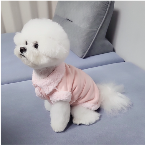 하네스 무스탕 조끼 (로프제외) 강아지 고양이 산책용, 핑크, 1개