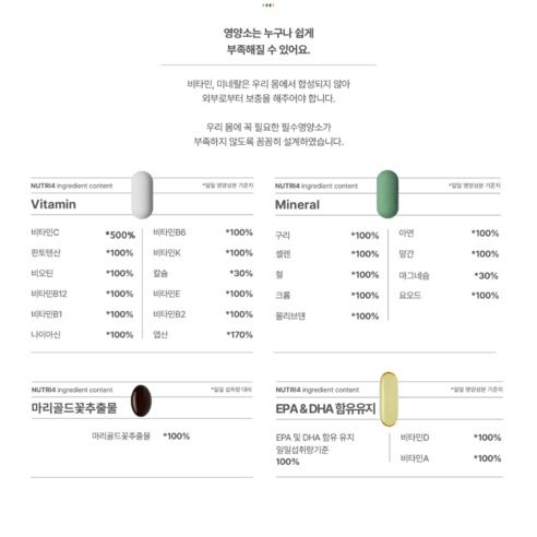 건강을 위한 다채로운 영양 공급