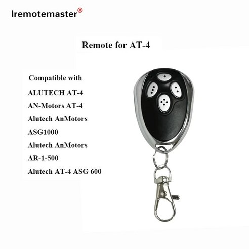 원격 제어 게이트 alumtech AT-4 AR-1-500 AN-Motors ASG1000 AT4 AT 4 키 체인 배리어 433MHz 롤링 코드 차고, 2)clip