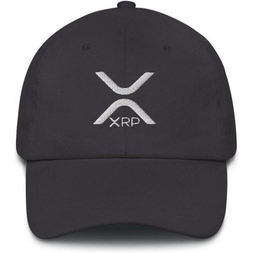 XRP 암호화폐 자수 모자, Dark Grey, One Size