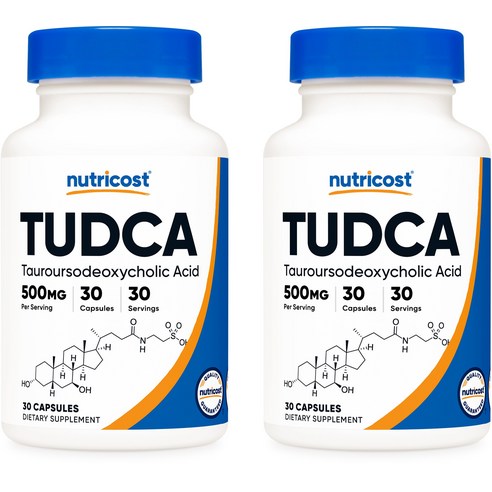 [1+1] 뉴트리코스트 투드카 Tudca 500mg 캡슐 30정 / 해외직구 미국정품, 30정, 2개