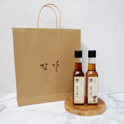 장터엔 2종선물세트 250ml, 참기름+들기름, 페트250ml