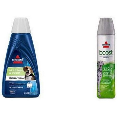 Bissell 스팀 클리너 청소기 비쎌 BISSELL 2X 펫 얼룩 & 냄새 휴대용 기계, Spot & Stain + Pet Oxy BOOST