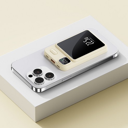 CABULE 보조 밧데리 고속충전 자기흡착 슬림 보조 배터리 20000mAH 22.5W, 레드