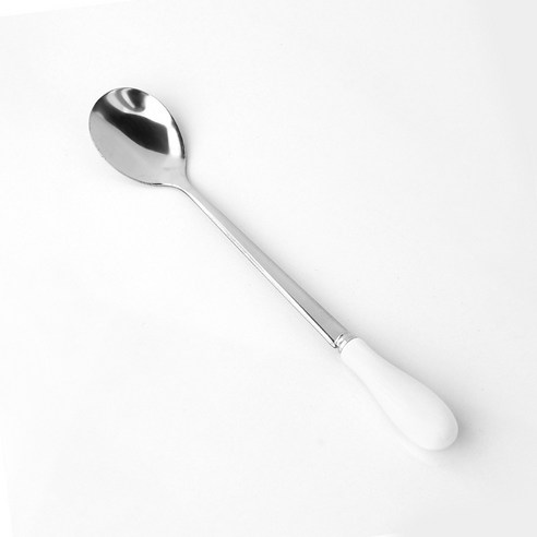 DFMEI 크리 에이 티브 세라믹 스테인레스 스틸 숟가락 스테인레스 스틸 아이스크림 숟가락 커피 숟가락 캔디 컬러 스테인레스 스틸 세라믹 숟가락\, DFMEI huinsaeg jjalb-eun sudga