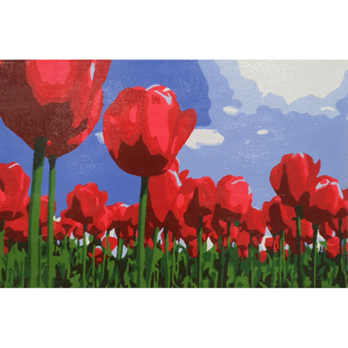 3D 보석십자수 꽃 튤립 유화그리기 풍경정물 40x50cm DIY 키트 10종, 튤립 -4