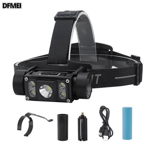 DFMEI Type-C 급속충전 5LED 헤드램프 강광 알루미늄합금 야외 자석포함 작업등