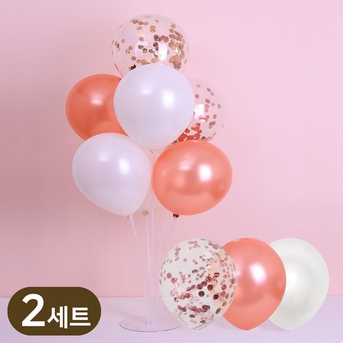 에스엠파티 풍선 스탠드 세트, 2세트, 피치퓨어