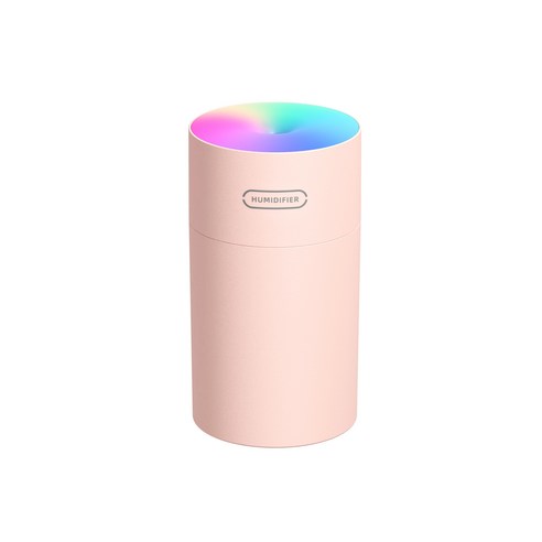 DFMEI 크리에이티브 컬러컵 에어가습기 테이블 가정용 차량용 에어가습기 USB, 300ml, 핑크(컬러컵 2대 270ml)