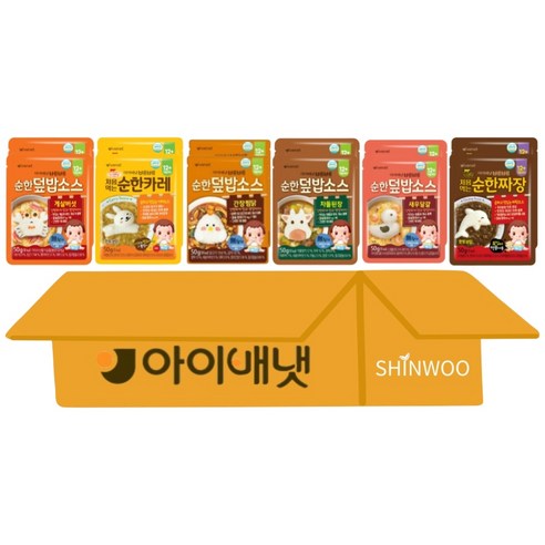 아이배냇 유아용 베베 순한 덮밥 소스 6종 짜장2+카레2+새우달걀2+소불고기2+차돌된장2+간장찜닭2