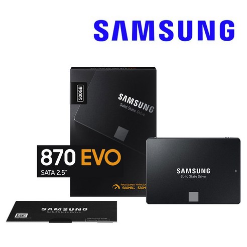 삼성전자 정품 870 EVO SATA SSD 500GB 2.5인치 노트북 데스크탑용 하드디스크, 기본