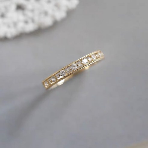 DFMEI 다이아몬드 상감 간단한 우아한 패션 반지 절묘한 콜드 스타일 모든 일치