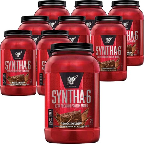 비에스엔 신타-6 프로틴 파우더 드링크 믹스 단백질 보충제 초콜릿 케이크 배터, 9개, 1.32kg