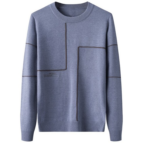남자 스웨터 두꺼운 겨울 새로운 유행 라인 라운드 넥 느슨한 캐주얼 긴팔 기본 스웨터