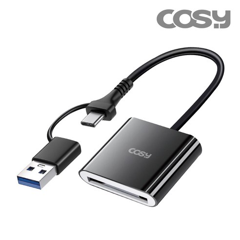 코시 듀얼 커넥트 C타입 + A타입 CFexpress Type B / XQD 호환 카드리더기, 블랙, 1개, CR4136CA