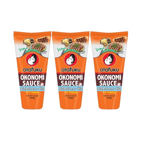 오타후쿠 오코노미 소스 비건, 300g, 3개