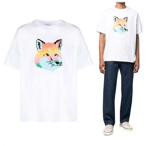 [메종키츠네] 폭스헤드 로고 티셔츠 KM00118KJ0008 P100