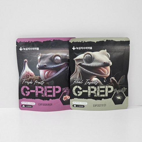 녹십자 G-REP 크레스티드 게코 슈퍼푸드 무화과&인섹트, 2개, 100g