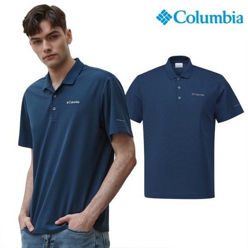 컬럼비아 남성 옴니위크 반팔 카라 티셔츠 다크그린 C22 YMD601