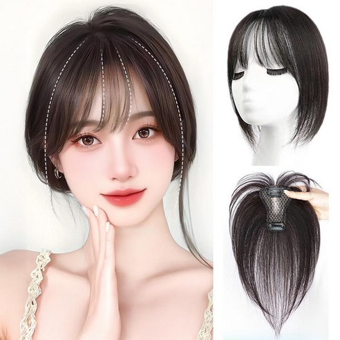 오비안 내추럴 풍성 볼륨 정수리 부분 가발, 1개, 내추럴블랙