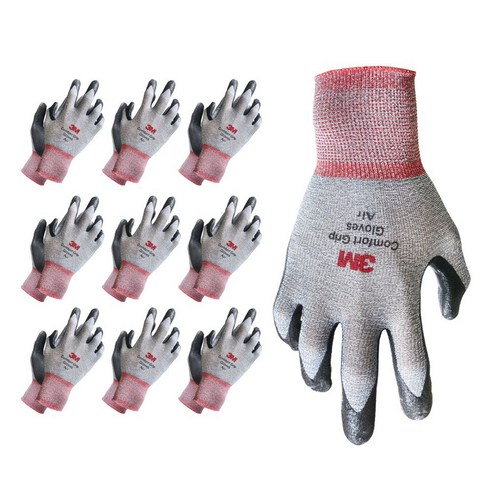 3M 컴포트그립 에어 여름 작업 장갑 10개입 / Comfort Grip Air Summer Safety Gloves 10pairs, XL, 10개