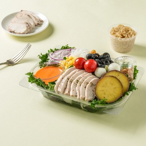 [당일제조] 닭가슴살 포케샐러드 다이어트샐러드, 12팩, 450g 아침샐러드