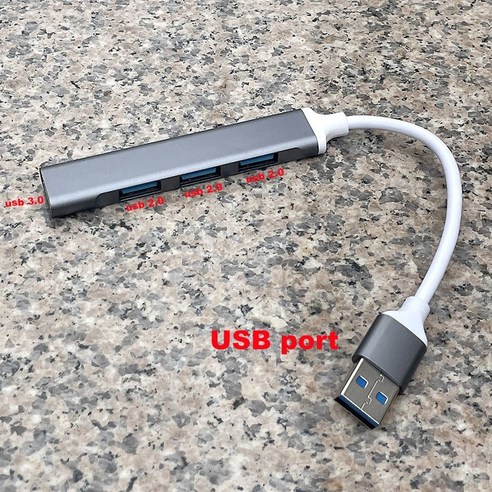 [XIG] 미니 USB 허브 확장 4 포트 USB 3.0 허브 2.0 허브 USB 어댑터 스테이션 울트라 슬림 휴대용 데이터 허브 USB 스플리터 알루미늄, USB 3.0 port