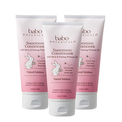 바보보타니컬스 스무딩 어린이 샴푸 컨디셔너 베리 & 월견초유, 180ml, 3개