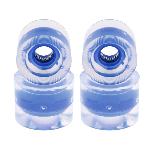 WJSHOP 4x 스케이트 보드 휠 60mm 롱 보드 휠 크루저 휠, 진한 파란색