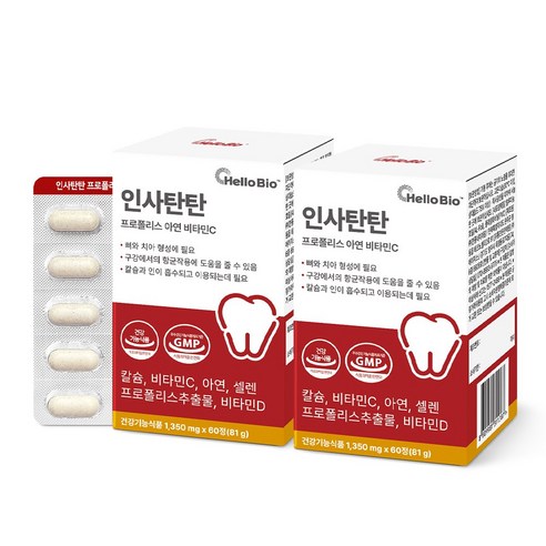 인사탄탄 프로폴리스 아연 비타민C, 2개, 60정