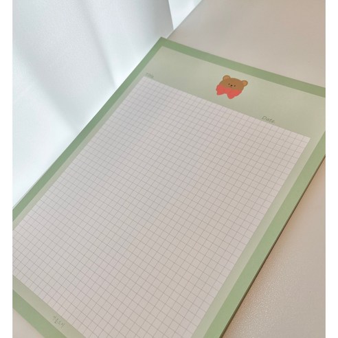 대떡메 100G 아름드리 프리미엄 용지 공부 노트 B5 공시생 모눈노트, 6매, 그린