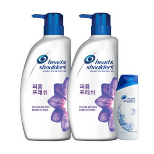 헤드앤숄더 퍼퓸 프레쉬 샴푸 750ml x 2p + 딥클린 샴푸 90ml 세트, 2세트