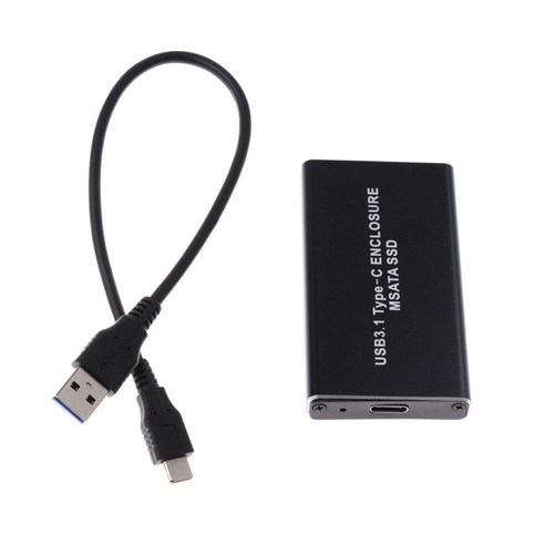 USB 3.1 유형 C-mSATA SSD 인클로저 모바일 하드 디스크 블랙, 설명, 설명
