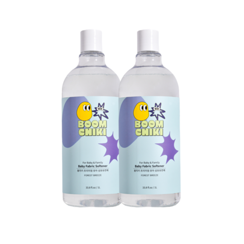 BOOMCHIKI 붐치키 프리미엄 유아 섬유유연제 1L 포레스트브리즈향, 2개, 1000ml