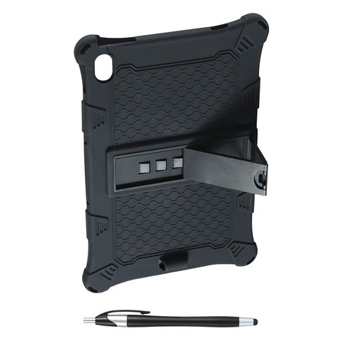 Xzante Lenovo Xiaoxin Pad TB-J606F 용 태블릿 케이스 11 인치 실리콘 조절 가능한 스탠드가있는 낙하 방지 커버 (H), 검은 색, 실리카겔