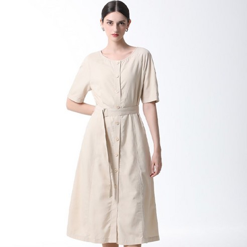 쉬즈미스 벨티드 린넨 버튼 다운 원피스 택가격 278000원 쉬즈미스원피스