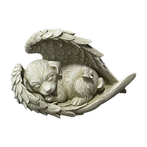 Ursmart 천사 고양이 장식품, 개, 23.8x13.2x12cm, 수지