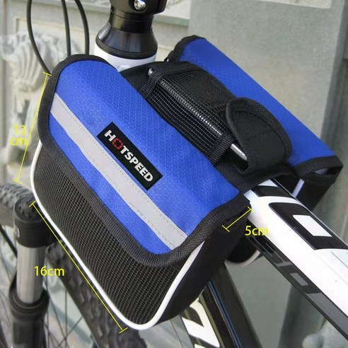 ZZJJC 자전거 가방 안장 가방 앞다리 가방 방수 핸드폰 가방 라이딩 장비 산악 자동차 크로스바 가방, *블루(미디움사이즈)16*13*5cm