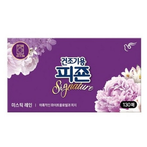 피죤 건조기용 시트 섬유유연제 미스틱레인, 17개, 130매